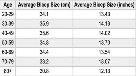 19 inch biceps|arm size chart bodybuilding.